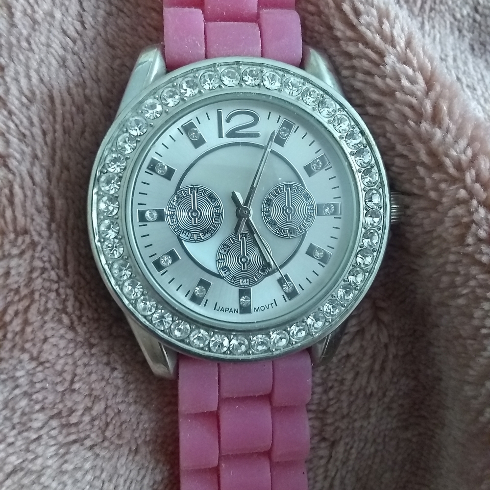 Pink Bezzeled Fashion Watch